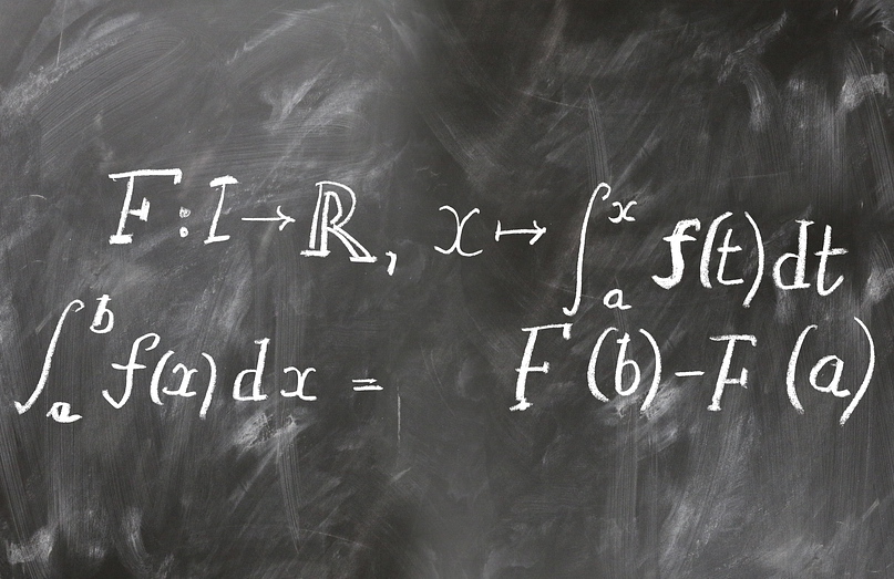 chalkboard with fundamental theorem of calculus